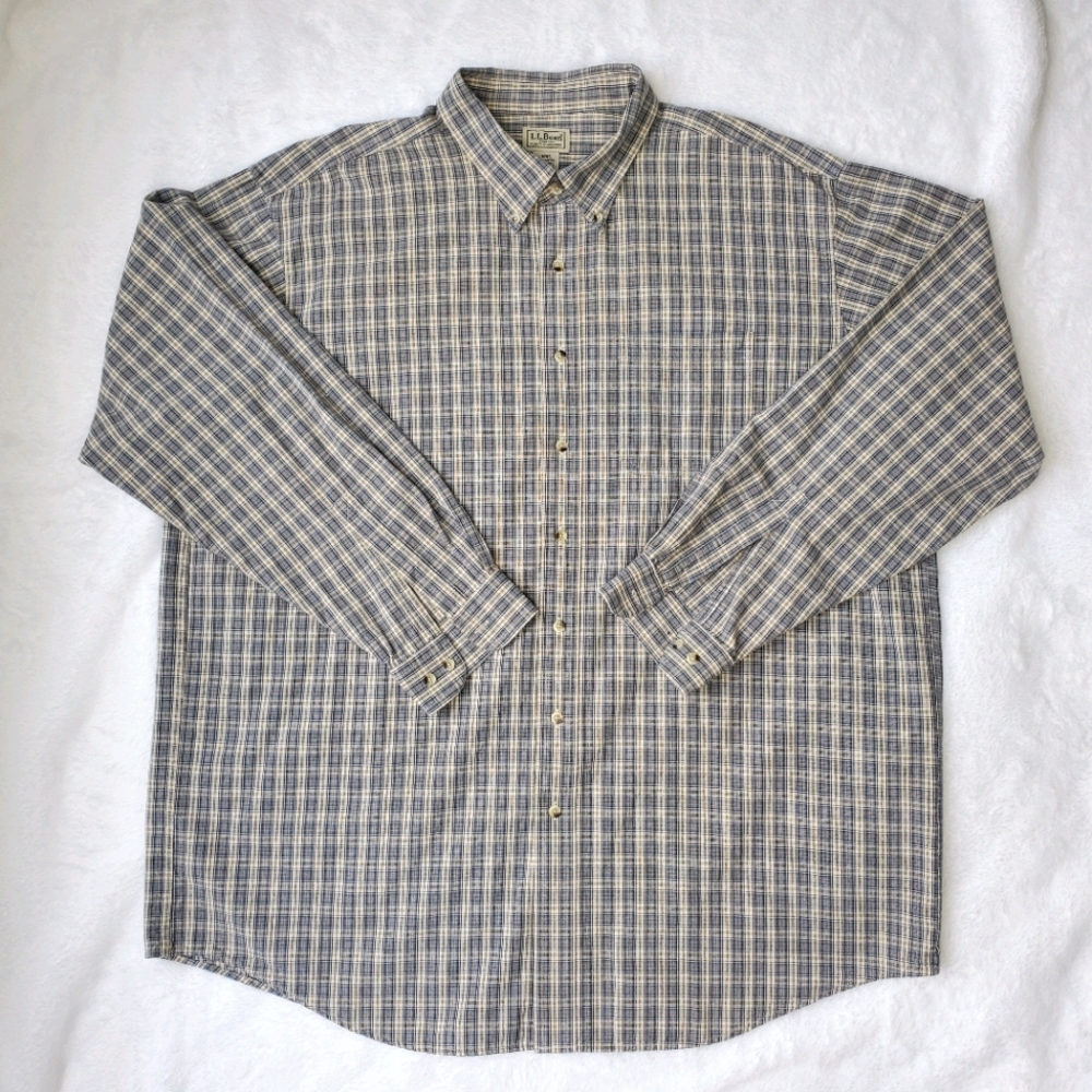 L.L. Bean Mens Long Sleeve Button Down Shirt XXL-T